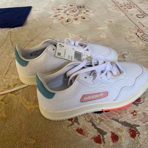 NWT White Adidas Sneakers with color accents
